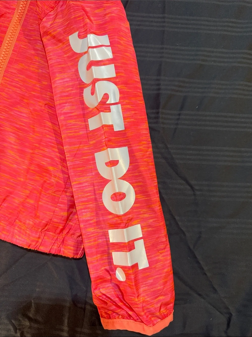 Nike Girls' Hooded Windbreaker in Neon Pink-Orange